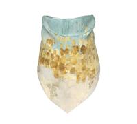 Cozimangoe Pet Bandana, Soft Breathable Scarf Triangle Bib Fashion Neckerchief, Holiday Parties Daily Wear Grooming Gifts, Personalized Golden Strokes Printed On A Beige Blue-Green Background Printed