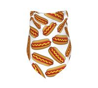 Cozimangoe Pet Bandana, Soft Breathable Scarf Triangle Bib Fashion Neckerchief, Holiday Parties Daily Wear Grooming Gifts, Personalized Fast Food Hot Dog