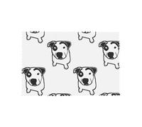 Cozimangoe Pit Bull T Bone Graphic, Placemats 4 Set, 12x18 Inch Heat Resistant Washable Place Mats for Table Scalloped Edges Decorative, Kitchen Dining Wedding