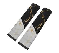 Cozimangoe Seat Belt Pads, 2 Pack SeatBelt Cover Shoulder Protector Soft Cushion for Car Backpack Camera Strap Luggage, Personalized Luxury Gold Marble Abstract Black And White