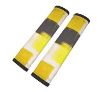 Cozimangoe Seat Belt Pads, 2 Pack SeatBelt Cover Shoulder Protector Soft Cushion for Car Backpack Camera Strap Luggage, Personalized Simply Modern Grey And Yellow Abstract