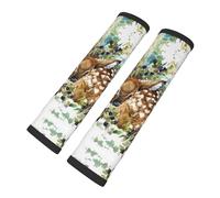 Cozimangoe Seat Belt Pads, 2 Pack SeatBelt Cover Shoulder Protector Soft Cushion for Car Backpack Camera Strap Luggage, Personalized Watercolor Wildlife Deer