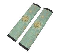 Cozimangoe Seat Belt Pads, 2 Pack SeatBelt Cover Shoulder Protector Soft Cushion for Car Backpack Camera Strap Luggage, Personalized Soft Sage Green And Gold Celtic Mandala