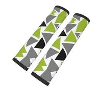 Cozimangoe Seat Belt Pads, 2 Pack SeatBelt Cover Shoulder Protector Soft Cushion for Car Backpack Camera Strap Luggage, Personalized Random Triangles Lime Green Gray Black On White
