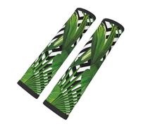 Cozimangoe Seat Belt Pads, 2 Pack SeatBelt Cover Shoulder Protector Soft Cushion for Car Backpack Camera Strap Luggage, Personalized Green Leaves Of Palm Tree Tropical Plant