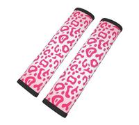 Cozimangoe Seat Belt Pads, 2 Pack SeatBelt Cover Shoulder Protector Soft Cushion for Car Backpack Camera Strap Luggage, Personalized Bright Pink Leopard Skin Pattern