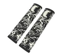 Cozimangoe Seat Belt Pads, 2 Pack SeatBelt Cover Shoulder Protector Soft Cushion for Car Backpack Camera Strap Luggage, Personalized Abstract Wave Pattern Black And White Marble