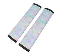 Cozimangoe Seat Belt Pads, 2 Pack SeatBelt Cover Shoulder Protector Soft Cushion for Car Backpack Camera Strap Luggage, Personalized Abstract Iridescent Holographic Polygonal