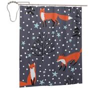 Cozimangoe Shower Curtains, 60x72in Mould Resistant with Rust-Proof Metal Rollerball Hooks, Guest Bathroom Hotel Spa Shower, Personalized Red Fox In The Night