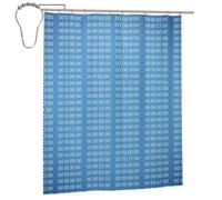 Cozimangoe Shower Curtains, 60x72in Mould Resistant with Rust-Proof Metal Rollerball Hooks, Guest Bathroom Hotel Spa Shower, Personalized Programmer Blue Binary Computer Code