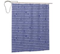 Cozimangoe Shower Curtains, 60x72in Mould Resistant with Rust-Proof Metal Rollerball Hooks, Guest Bathroom Hotel Spa Shower, Personalized Programmer Binary Computer Code Purple