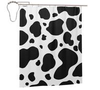 Cozimangoe Shower Curtains, 60x72in Mould Resistant with Rust-Proof Metal Rollerball Hooks, Guest Bathroom Hotel Spa Shower, Personalized Cowhide Milk Cow Print