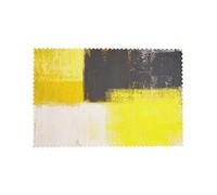 Cozimangoe Simply Modern Grey And Yellow Abstract, Placemats 4 Set, 12x18 Inch Heat Resistant Washable Place Mats for Table Scalloped Edges Decorative, Kitchen Dining Wedding