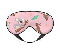 Cozimangoe Sleep Mask, Double Sided Silky Soft Eye Masks Adjustable Strap Blindfold for Women Men, Travel Night Shift Yoga Camping, Personalized Australian Wild Cute Animal Koala