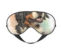 Cozimangoe Sleep Mask, Double Sided Silky Soft Eye Masks Adjustable Strap Blindfold for Women Men, Travel Night Shift Yoga Camping, Personalized Bernese Mountain Dog Realistic Portrait Berner