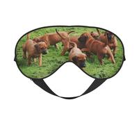 Cozimangoe Sleep Mask, Double Sided Silky Soft Eye Masks Adjustable Strap Blindfold for Women Men, Travel Night Shift Yoga Camping, Personalized Rhodesian Ridgebacks Dogs Puppies Pets Family