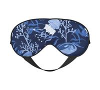 Cozimangoe Sleep Mask, Double Sided Silky Soft Eye Masks Adjustable Strap Blindfold for Women Men, Travel Night Shift Yoga Camping, Personalized Underwater Sea Pattern Printed