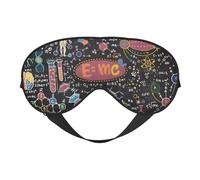 Cozimangoe Sleep Mask, Double Sided Silky Soft Eye Masks Adjustable Strap Blindfold for Women Men, Travel Night Shift Yoga Camping, Personalized Colorful Scientific Formulas Calculations Board
