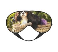 Cozimangoe Sleep Mask, Double Sided Silky Soft Eye Masks Adjustable Strap Blindfold for Women Men, Travel Night Shift Yoga Camping, Personalized Cavalier King Charles Spaniel (4)