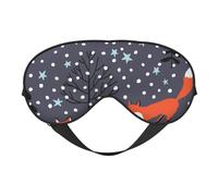 Cozimangoe Sleep Mask, Double Sided Silky Soft Eye Masks Adjustable Strap Blindfold for Women Men, Travel Night Shift Yoga Camping, Personalized Red Fox in The Night