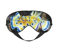 Cozimangoe Sleep Mask, Double Sided Silky Soft Eye Masks Adjustable Strap Blindfold for Women Men, Travel Night Shift Yoga Camping, Personalized Nudibranch Red Sea