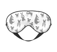 Cozimangoe Sleep Mask, Double Sided Silky Soft Eye Masks Adjustable Strap Blindfold for Women Men, Travel Night Shift Yoga Camping, Personalized Miniature Schnauzer Seamless Pattern