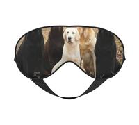 Cozimangoe Sleep Mask, Double Sided Silky Soft Eye Masks Adjustable Strap Blindfold for Women Men, Travel Night Shift Yoga Camping, Personalized Labrador Retrievers Dogs Black Golden White Brown