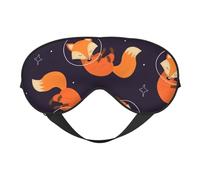 Cozimangoe Sleep Mask, Double Sided Silky Soft Eye Masks Adjustable Strap Blindfold for Women Men, Travel Night Shift Yoga Camping, Personalized Elegant Happy Funny Fox