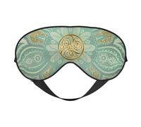 Cozimangoe Sleep Mask, Double Sided Silky Soft Eye Masks Adjustable Strap Blindfold for Women Men, Travel Night Shift Yoga Camping, Personalized Soft Sage Green and Gold Celtic Mandala