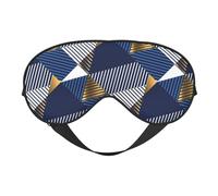 Cozimangoe Sleep Mask, Double Sided Silky Soft Eye Masks Adjustable Strap Blindfold for Women Men, Travel Night Shift Yoga Camping, Personalized Gold and Blue Luxury Seamless