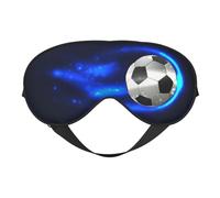 Cozimangoe Sleep Mask, Double Sided Silky Soft Eye Masks Adjustable Strap Blindfold for Women Men, Travel Night Shift Yoga Camping, Personalized Soccer Ball On Fire