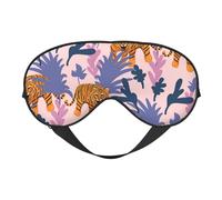 Cozimangoe Sleep Mask, Double Sided Silky Soft Eye Masks Adjustable Strap Blindfold for Women Men, Travel Night Shift Yoga Camping, Personalized Tigers in The Jungle
