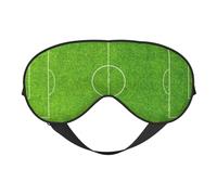 Cozimangoe Sleep Mask, Double Sided Silky Soft Eye Masks Adjustable Strap Blindfold for Women Men, Travel Night Shift Yoga Camping, Personalized Green Football Stadium Field