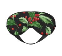 Cozimangoe Sleep Mask, Double Sided Silky Soft Eye Masks Adjustable Strap Blindfold for Women Men, Travel Night Shift Yoga Camping, Personalized Merry Christmas Holly
