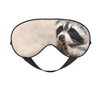 Cozimangoe Sleep Mask, Double Sided Silky Soft Eye Masks Adjustable Strap Blindfold for Women Men, Travel Night Shift Yoga Camping, Personalized Smart Animals Racoon Nature