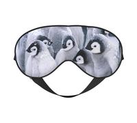 Cozimangoe Sleep Mask, Double Sided Silky Soft Eye Masks Adjustable Strap Blindfold for Women Men, Travel Night Shift Yoga Camping, Personalized Penguin in The Snow