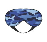 Cozimangoe Sleep Mask, Double Sided Silky Soft Eye Masks Adjustable Strap Blindfold for Women Men, Travel Night Shift Yoga Camping, Personalized Blue Shark