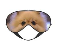 Cozimangoe Sleep Mask, Double Sided Silky Soft Eye Masks Adjustable Strap Blindfold for Women Men, Travel Night Shift Yoga Camping, Personalized Happy Short-Haired Pomeranian Printed