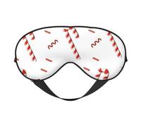Cozimangoe Sleep Mask, Double Sided Silky Soft Eye Masks Adjustable Strap Blindfold for Women Men, Travel Night Shift Yoga Camping, Personalized Candy Cane