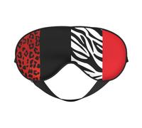 Cozimangoe Sleep Mask, Double Sided Silky Soft Eye Masks Adjustable Strap Blindfold for Women Men, Travel Night Shift Yoga Camping, Personalized Red Leopard and Zebra Animal