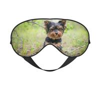 Cozimangoe Sleep Mask, Double Sided Silky Soft Eye Masks Adjustable Strap Blindfold for Women Men, Travel Night Shift Yoga Camping, Personalized Yorkshire Terrier Little Puppy Pets Dogs