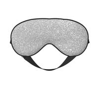 Cozimangoe Sleep Mask, Double Sided Silky Soft Eye Masks Adjustable Strap Blindfold for Women Men, Travel Night Shift Yoga Camping, Personalized Faux Sparkly Silver Glitter Printed
