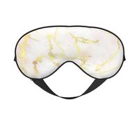Cozimangoe Sleep Mask, Double Sided Silky Soft Eye Masks Adjustable Strap Blindfold for Women Men, Travel Night Shift Yoga Camping, Personalized Gold Marble Blank Modern Elegant