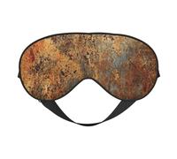 Cozimangoe Sleep Mask, Double Sided Silky Soft Eye Masks Adjustable Strap Blindfold for Women Men, Travel Night Shift Yoga Camping, Personalized Brown Rust Colorful Metal Rusty