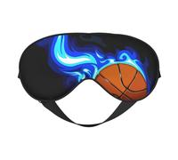 Cozimangoe Sleep Mask, Double Sided Silky Soft Eye Masks Adjustable Strap Blindfold for Women Men, Travel Night Shift Yoga Camping, Personalized Burning Basketball