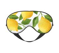 Cozimangoe Sleep Mask, Double Sided Silky Soft Eye Masks Adjustable Strap Blindfold for Women Men, Travel Night Shift Yoga Camping, Personalized Bright Yellow Watercolor Lemons
