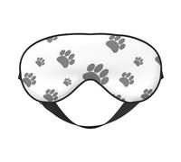 Cozimangoe Sleep Mask, Double Sided Silky Soft Eye Masks Adjustable Strap Blindfold for Women Men, Travel Night Shift Yoga Camping, Personalized Paws Footprint Dog and Cat Animals Grey