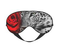 Cozimangoe Sleep Mask, Double Sided Silky Soft Eye Masks Adjustable Strap Blindfold for Women Men, Travel Night Shift Yoga Camping, Personalized Leopard Red Rose