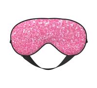 Cozimangoe Sleep Mask, Double Sided Silky Soft Eye Masks Adjustable Strap Blindfold for Women Men, Travel Night Shift Yoga Camping, Personalized Sparkling Pink Glitter Printed