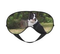 Cozimangoe Sleep Mask, Double Sided Silky Soft Eye Masks Adjustable Strap Blindfold for Women Men, Travel Night Shift Yoga Camping, Personalized Bad Dog Border Collie